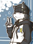  &#34276;&#22826;&#29436; ??? canine hat male mammal peace_sign solo v_sign wolf 