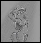  animaniacs anthro breasts eyes_closed female mammal minerva_mink mink monochrome mustelid nipples nude shower sketch solo spiritto water wet 