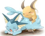  cum eeveelution eyes_closed female goo male melting nintendo open_mouth penetration plain_background pok&#233;mon pok&eacute;mon raichu sex slime straight tail unknown_artist vaporeon video_games white_background 