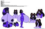  anthro big_breasts black_hair black_nose blue breasts butt deonwolf female goth hair huge_breasts hyper hyper_breasts lemur long_black_hair long_hair looking_at_viewer mammal model_sheet nipples nude open_mouth plain_background primate purple_body ringtail sapphire_(character) tail twin_tails twintails white_background yellow_eyes 