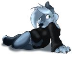  black_shirt bloo blue canine cute dog female green_eyes solo 