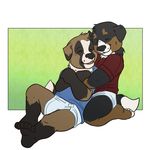  canine cuddle cute diaper dog infantilism male moose_bmd smile 