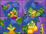  2007 angry blue_hair blush breasts chalo female geecku hair happy lizard sad scalie surprised 
