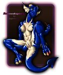  blue breasts cuprohastes dragon female nude pussy scalie solo spreading 
