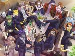  alcohol blue_eyes bottles camera canine cat cheetah chicken demon drunks eye_patch feline food green_eyes green_hair horns koi_(artist) liquor pandemonium_company pixiv_project psp red_eyes red_hair suit sushi yellow_eyes 