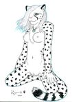  breasts cheetah chest_tuft feline female kneeling nude pussy ragnarok snow_leopard solo 
