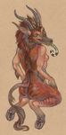  2008 breasts female feralityillustration horns nude side_boob solo tongue unknown_species 
