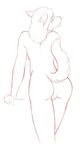  canine female jindragowolf looking_over_shoulder nude sketch solo wolf 