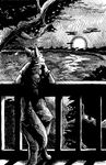  2010 background balcony black_and_white blue-paper canine crosshatching fox high_place landscape male monochrome sunset 