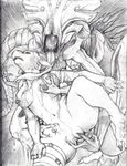  alien breasts dragon female fingering from_behind grope lesbian licking masturbation messy necrodrone_(character) nude pussy raised_leg scalie sex sketch spread_legs spreading tongue vahnfox wet xenomorph 