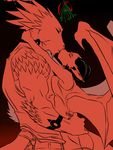  dragon faint female janarr kissing male mistletoe necrodrone_(character) scalie straight tattoo 