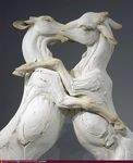  beth_cavener_stichter eyes_closed feral figurine gay goat hooves kissing male proper_art sculpture 