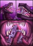  acidic breasts dragon female imminent_vore lagomorph male mouth open_mouth rabbit saliva scalie size_difference teeth tongue 