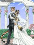  african_wild_dog canine classy couple dog feline female flowers hyena kacey male tiger wedding wedding_dress 