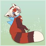  female feral kululu-xiao red_panda ribbons solo 
