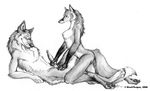  2004 blackteagan breasts canine canine_penis couple female fox handjob male masturbation nude penis straight wolf 