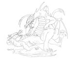  dragon female frottage horns male necrodrone on_back penis pussy scalie sex sketch straight wings 