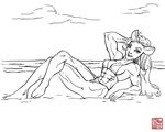  abs beach bikini buff esmerelle female flex flexing hair legs looking_at_viewer moonwarrior mouse muscles pose rodent seaside skimpy solo water 