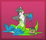  canine fox frog liquid male paint solo spookaboo tongue transformation wet 