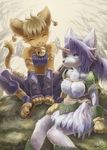  bell canine cat chest_tuft couple cute danae eixin feline female horns legend_of_mana piercing sierra wings wolf 