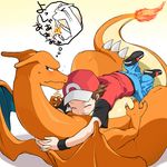  agemono charizard child hug male pok&eacute;mon pokemon pokemon_(game) pokemon_rgby pokemon_trainer red_(pokemon) super_smash_bros. translated 