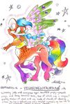  1999 bows canine centaur colored_pencil equine fox gems hooves horse magick mlp oce ocelot old_art parody pegasus pony rainbows satire sparkly taur what white_background wings xi 