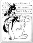  bastet black_and_white cat egyptian feline female hieroglyphs monochrome sandi_wilkinson solo statue 