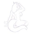  breasts canine female jindragowolf nude pussy side_boob sketch solo wolf 