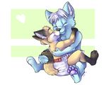  canine cute diaper eyes_closed fox hug infantilism kalida male paws snuggle 