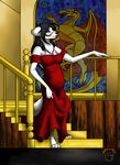  canine castle dragon dress fangsofwhite female pregnant scalie scar solo stairs wolf 