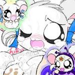  angel bijou blush cum demon evil female good hamster hamtaro_(series) ribbons shy 