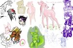  balls breasts collar coonkun cub female goth green head horns male midriff multi_breast nipples one_eye_closed penis pink pussy random sketch tongue_out 