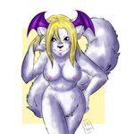  breasts feline female kita nipple_piercing nipples piercing snow_leopard solo spots strawberryneko succubus wings 