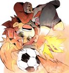  1boy burn burn_(inazuma_eleven) inazuma_eleven inazuma_eleven_(series) nagumo_haruya open_mouth patrassyar red_hair short_hair soccer soccer_ball solo 