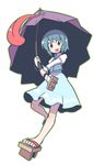  :p bad_id bad_pixiv_id blue_eyes blue_hair full_body geta heterochromia karakasa_obake purple_umbrella red_eyes short_hair solo tatara_kogasa tongue tongue_out touhou transparent_background umbrella yuragi_(nukomomo) 