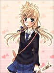  artist_request blonde_hair blue_eyes blush bow genderswap genderswap_(mtf) kingdom_hearts kingdom_hearts_birth_by_sleep long_hair ribbon school_uniform skirt solo ventus 