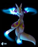  attack canine digimon eric_elliott female fox iisaw renamon solo 