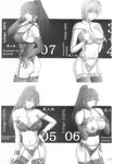  4girls bdsm black_and_white breasts four_girls highres ichigo_100 ichigo_100_percent kitaoji_satsuki kusari_(artist) lingerie monochrome multiple_girls nishino_tsukasa underwear 