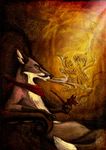  canine culpeofox fox mammal pipe smoke smoking solo warm_colors 