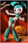  14-bis female fernando_faria halloween jack-o-lantern jenny_wakeman my_life_as_a_teenage_robot pumpkin red_eyes robot solo vampire 