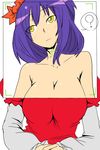  ? bakuya blush breasts collarbone large_breasts nude purple_hair revealing_cutout short_hair solo touhou upper_body viewfinder x-ray x-ray_vision yasaka_kanako yellow_eyes 