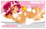  bathtub big_breasts blush breasts chubby female green_eyes hair hi_res looking_at_viewer makeup mammal nude overweight pandora pig porcine red_hair rubber_duck shonuff solo water 