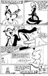  black_and_white cat comic desiree feline female fisting funny interspecies james_m_hardiman lizard lori male monochrome scalie skunk spray tail tom tomato_juice ups_and_downs vaginal vaginal_fisting 