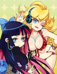  bikini breasts cleavage dress goth gothic panty_&amp;_stocking_with_garterbelt panty_(character) panty_(psg) smile stocking_(character) stocking_(psg) swimsuit wink 
