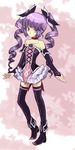  bad_id bad_pixiv_id bare_shoulders black_legwear choker detached_sleeves drill_hair flower frills full_body hair_ribbon long_hair purple_eyes purple_hair ribbon shoes shuu_(shu-nm) sidelocks skirt smile solo sophie_(tales) tales_of_(series) tales_of_graces thighhighs twin_drills twintails zettai_ryouiki 