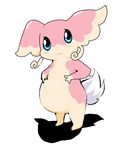  0024yuuki :&gt; audino big_ears blue_eyes blush female looking_at_viewer nintendo pok&#233;mon pokemon pregnant smile solo standing video_games 