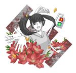  6274 bad_id bad_pixiv_id black_hair crosswalk extra_arms flower monoko solo tears traffic_light twintails yume_nikki 