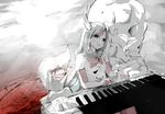  bad_id bad_pixiv_id ex-keine ggael horns instrument kamishirasawa_keine long_hair piano skull solo tears touhou 