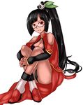  arc_system_works ass blazblue blazblue:_calamity_trigger breasts cleavage glasses litchi_faye_ling long_hair panda very_long_hair 