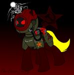  armor artist_the_chaos_theory blonde_hair command_and_conquer communist equine friendship_is_magic hair helmet horn horse long_hair mammal my_little_pony pony red_alert_3 russian_text short_hair soviet tesla_coil text the_chaos_theory unicorn 
